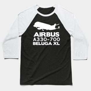 Airbus A330-700 Beluga XL Silhouette Print (White) Baseball T-Shirt